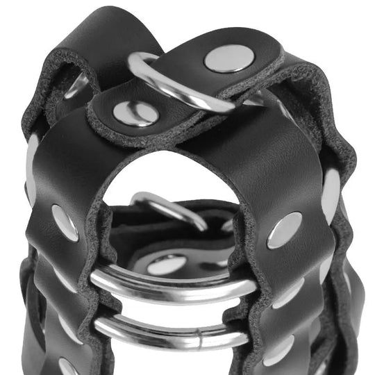 Darkness Leather Chastity Cage - Kinky Leash