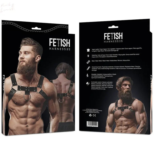 FETISH SUBMISSIVE ATTITUDE - ECO LEATHER CHEST STRAP HARNESS MEN - Kinky Leash